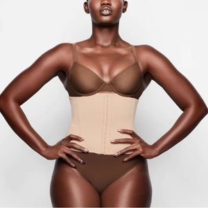 SKIMS Waist Trainer Shapewear in Brown and Nude